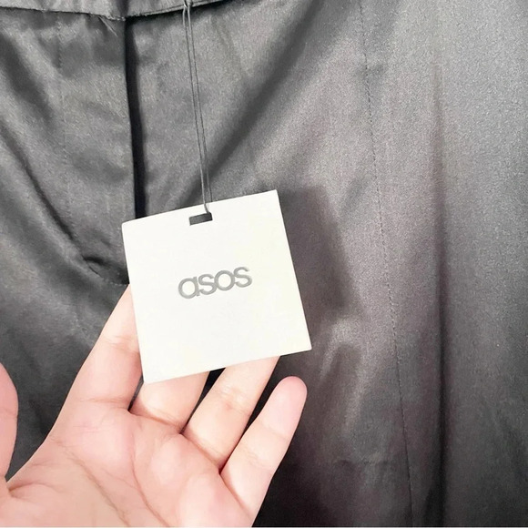 NWT Asos Women’s Satin Split-Hem Mid-Rise Straight-Leg Size 10 Waist 33” - Picture 6 of 11